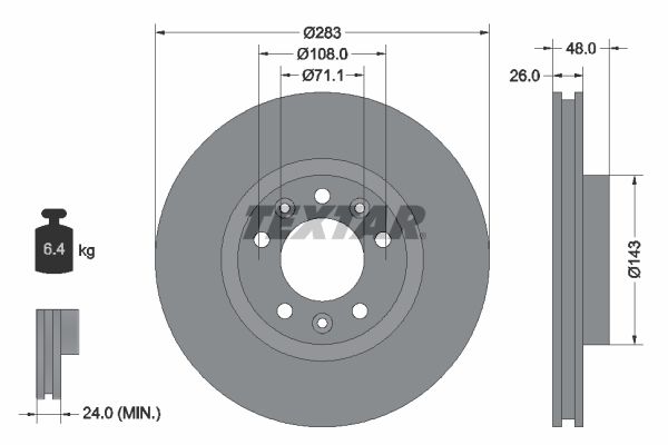 TEXTAR Bremsscheibe (92267203)