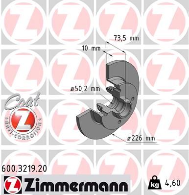 ZIMMERMANN Bremsscheibe (600.3219.20)