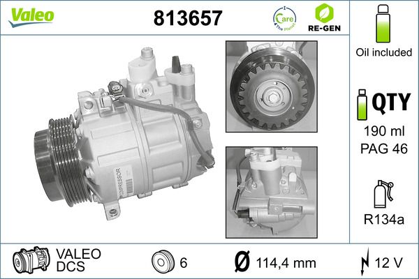 VALEO Kompressor, Klimaanlage (813657)