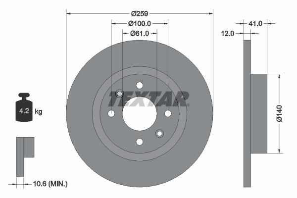 TEXTAR Bremsscheibe (92175103)