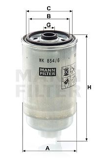 MANN-FILTER Kraftstofffilter (WK 854/6)