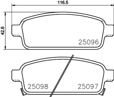 HELLA Bremsbelagsatz, Scheibenbremse (8DB 355 015-221)