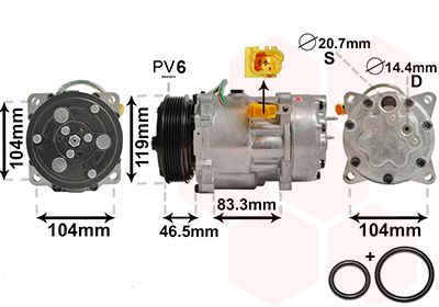 VAN WEZEL Kompressor, Klimaanlage (0900K201)