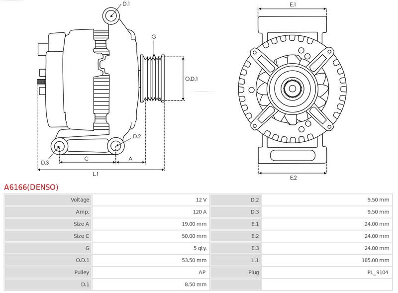 AS-PL Generator (A6166(DENSO))