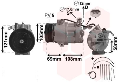 VAN WEZEL Kompressor, Klimaanlage (3700K427)