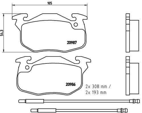 BREMBO Bremsbelagsatz, Scheibenbremse (P 61 044)