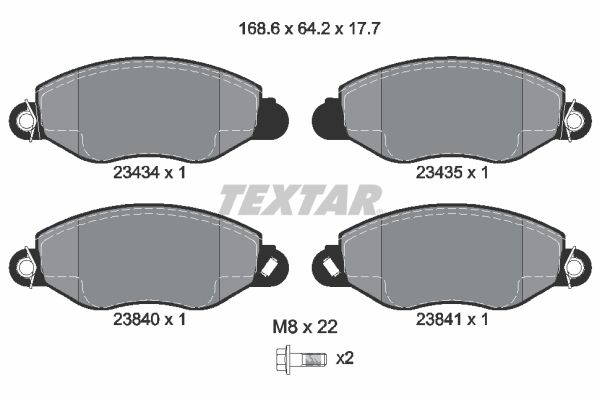 TEXTAR Bremsbelagsatz, Scheibenbremse (2343401)