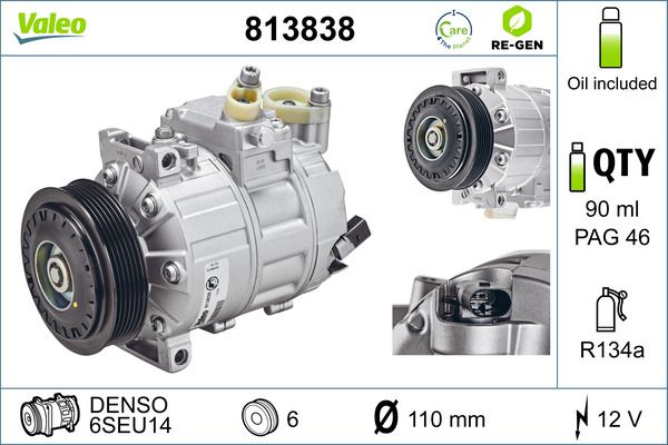 VALEO Kompressor, Klimaanlage (813838)