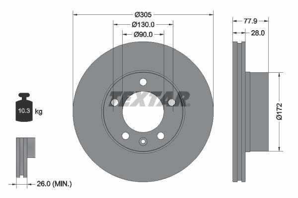 TEXTAR Bremsscheibe (92115903)