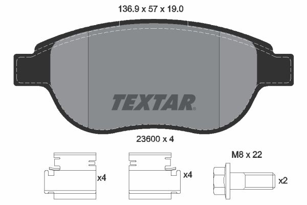 TEXTAR Bremsbelagsatz, Scheibenbremse (2360001)