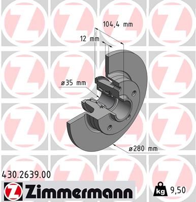 ZIMMERMANN Bremsscheibe (430.2639.00)