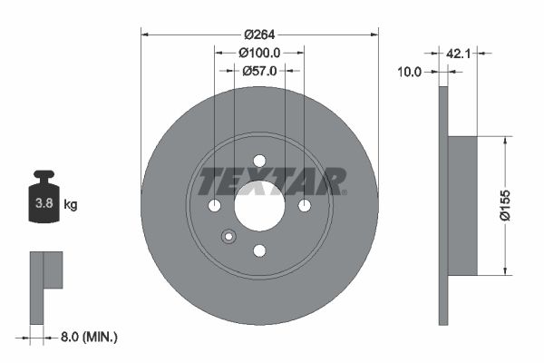 TEXTAR Bremsscheibe (92124703)