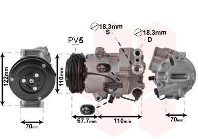 VAN WEZEL Kompressor, Klimaanlage (3700K608)