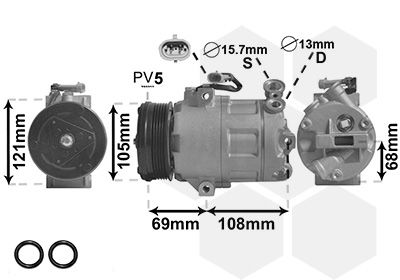 VAN WEZEL Kompressor, Klimaanlage (3700K138)