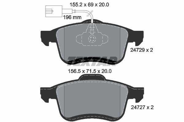 TEXTAR Bremsbelagsatz, Scheibenbremse (2472901)