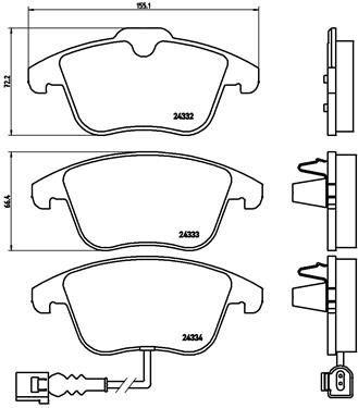 BREMBO Bremsbelagsatz, Scheibenbremse (P 85 112X)