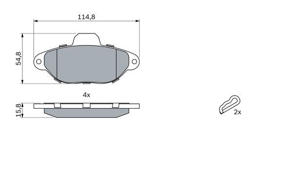 BOSCH Bremsbelagsatz, Scheibenbremse (0 986 461 119)