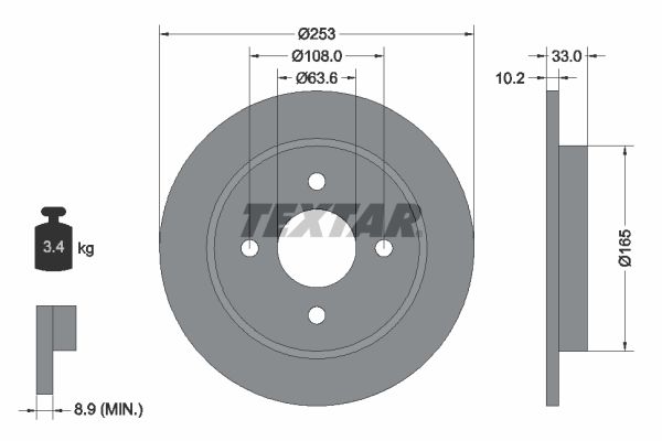 TEXTAR Bremsscheibe (92088403)