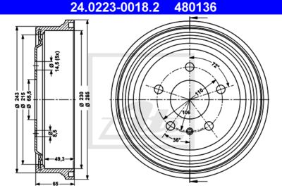 ATE Bremstrommel (24.0223-0018.2)