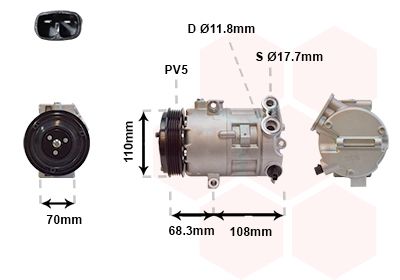 VAN WEZEL Kompressor, Klimaanlage (3700K418)