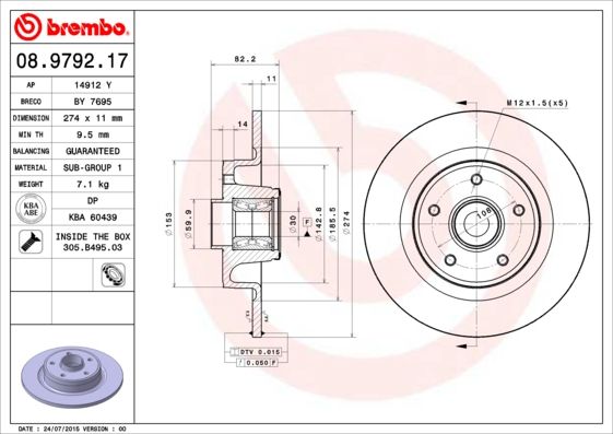 BREMBO Bremsscheibe (08.9792.17)