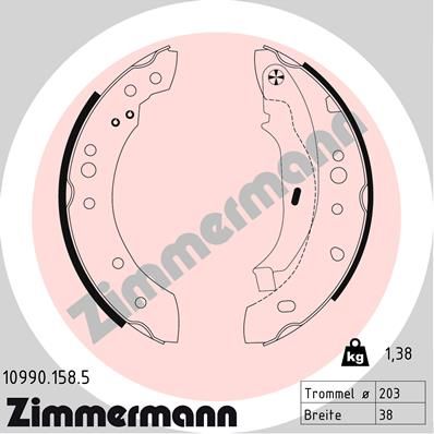 ZIMMERMANN Bremsbackensatz (10990.158.5)