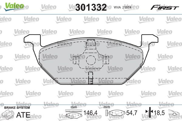 VALEO Bremsbelagsatz, Scheibenbremse (301332)