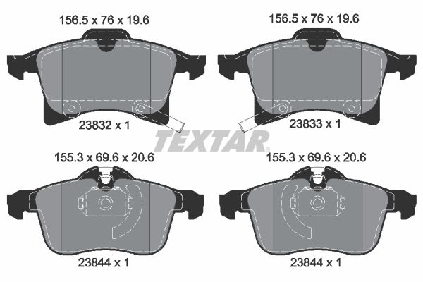 TEXTAR Bremsbelagsatz, Scheibenbremse (2383281)