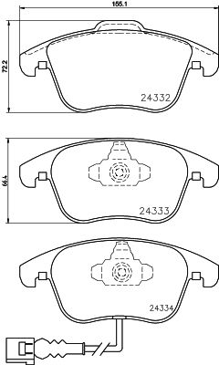 HELLA Bremsbelagsatz, Scheibenbremse (8DB 355 014-031)