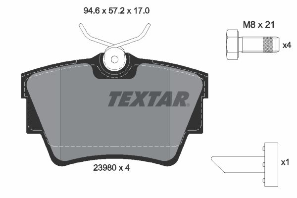 TEXTAR Bremsbelagsatz, Scheibenbremse (2398001)