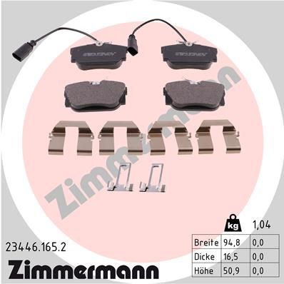 ZIMMERMANN Bremsbelagsatz, Scheibenbremse (23446.165.2)