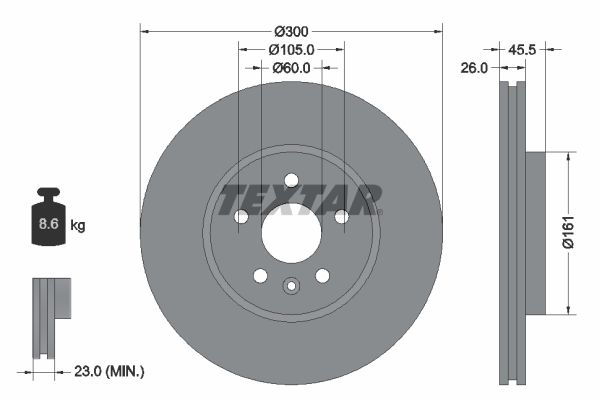 TEXTAR Bremsscheibe (92243303)