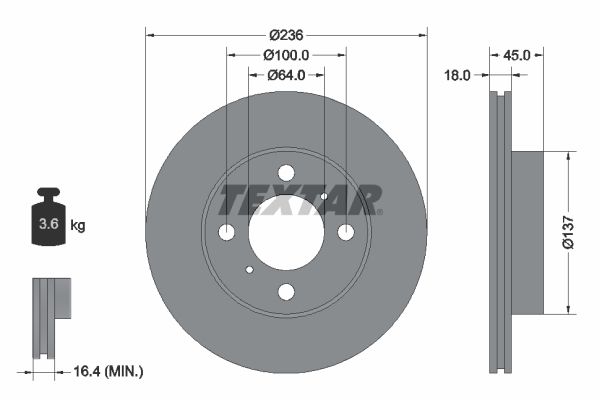 TEXTAR Bremsscheibe (92089400)