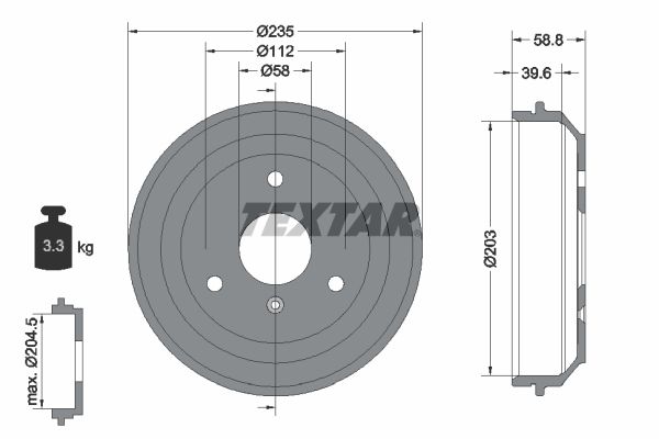 TEXTAR Bremstrommel (94035600)