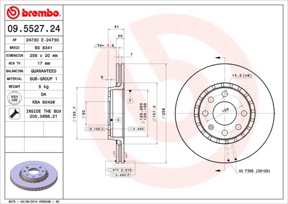 BREMBO Bremsscheibe (09.5527.24)