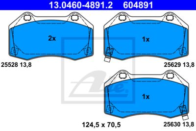 ATE Bremsbelagsatz, Scheibenbremse (13.0460-4891.2)
