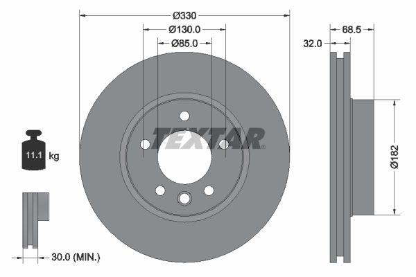 TEXTAR Bremsscheibe (92121605)