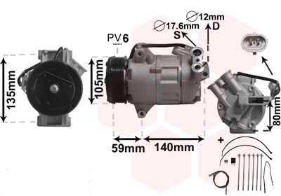 VAN WEZEL Kompressor, Klimaanlage (3700K437)