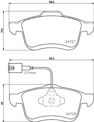 HELLA Bremsbelagsatz, Scheibenbremse (8DB 355 024-691)