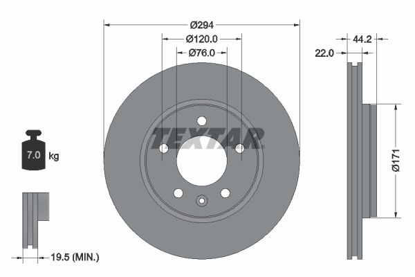 TEXTAR Bremsscheibe (92121403)