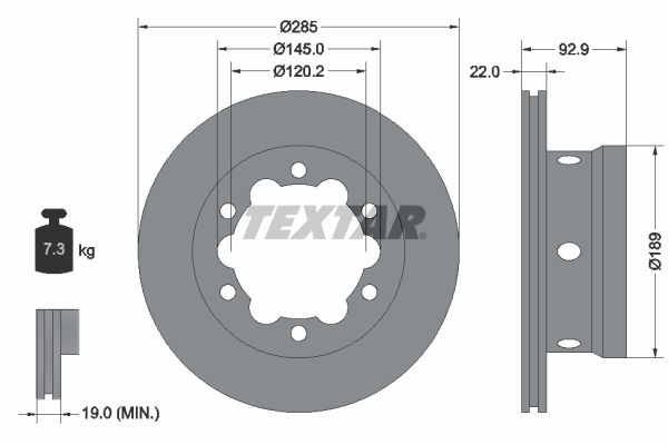 TEXTAR Bremsscheibe (92089803)