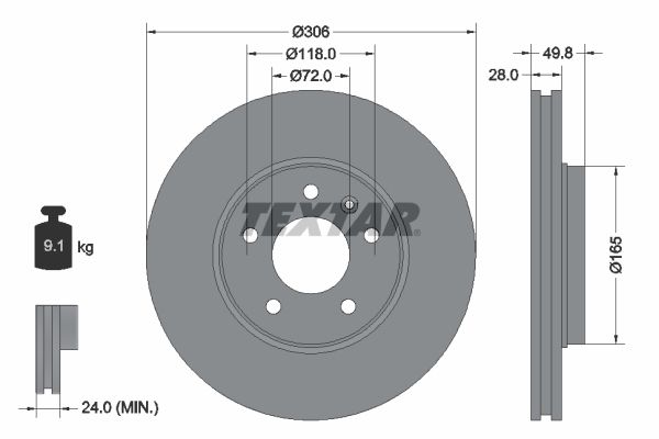 TEXTAR Bremsscheibe (92116005)