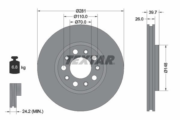 TEXTAR Bremsscheibe (92230103)