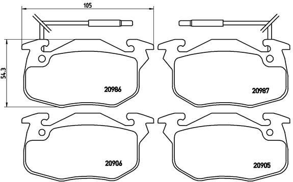 BREMBO Bremsbelagsatz, Scheibenbremse (P 68 010)