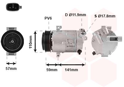 VAN WEZEL Kompressor, Klimaanlage (1700K333)