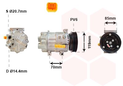 VAN WEZEL Kompressor, Klimaanlage (0900K253)