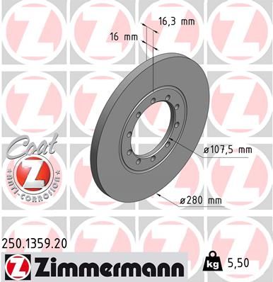 ZIMMERMANN Bremsscheibe (250.1359.20)