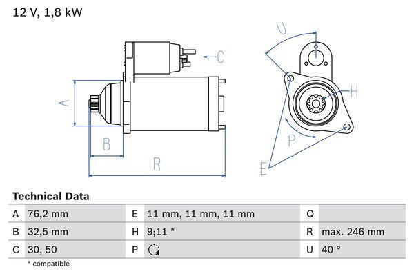 BOSCH Starter (0 986 017 000)