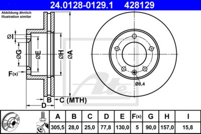 ATE Bremsscheibe (24.0128-0129.1)