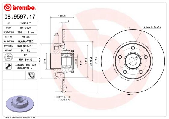 BREMBO Bremsscheibe (08.9597.17)